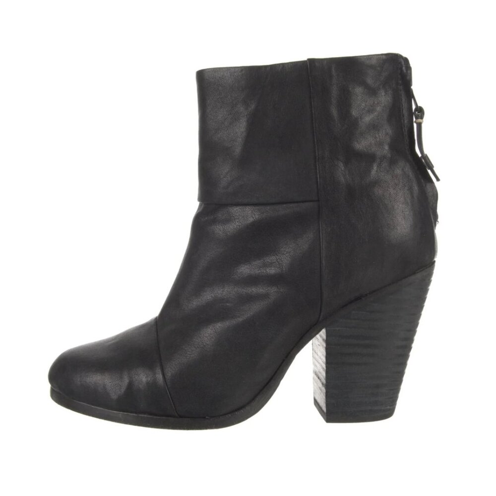 Rag & Bone Black Leather Newbury Booties Size 37